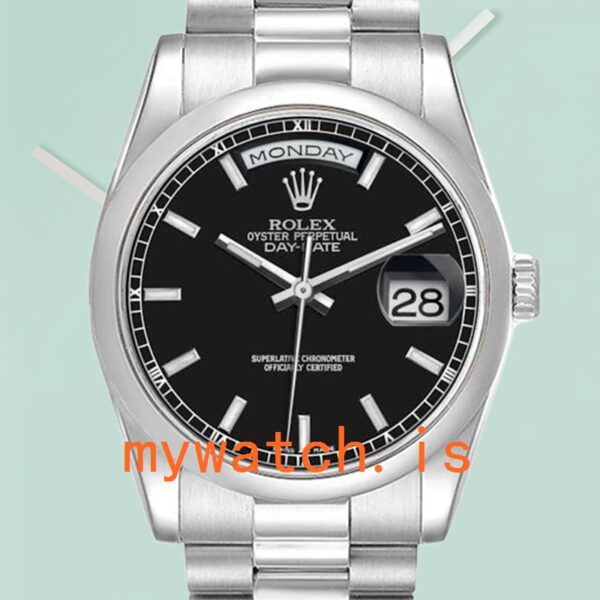 Rolex Day-Date 36mm 118206 Mens Silver-tone Automatic: Authentic vs. Replica