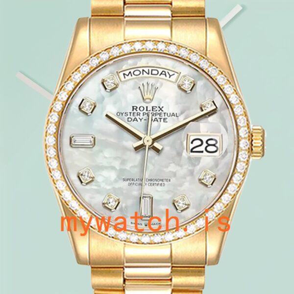 Rolex Day-Date Men’s m128348rbr-0017 36mm Gold-tone: Genuine vs. Replica