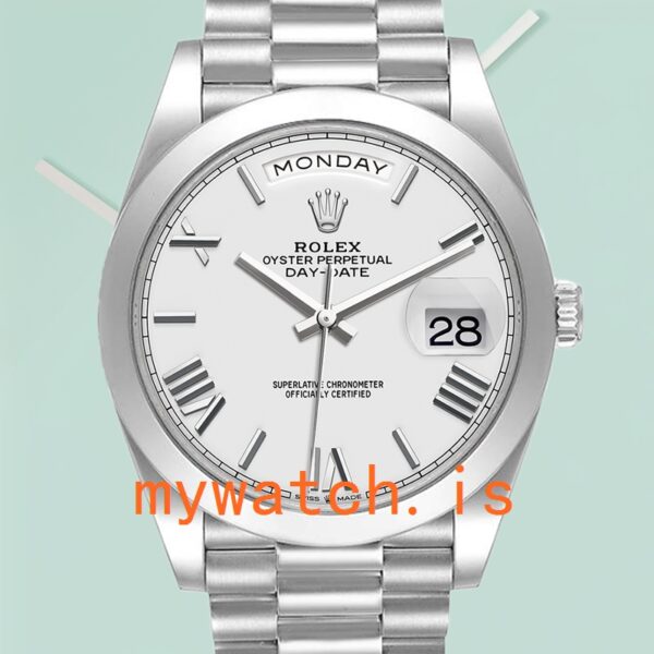 Rolex Day-Date Mens 40mm m228206-0028 Silver-tone President Bracelet: Genuine vs. Replica